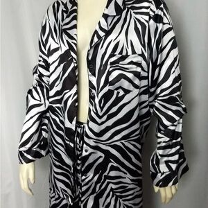 Victoria’s Secret Zebra Print Satin Pajama Set